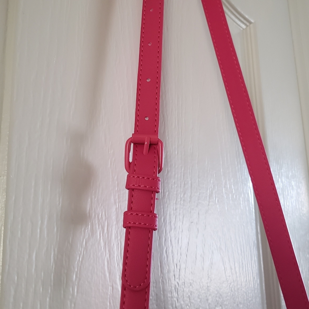Betsey‎ Johnson Pink Fushia XOASHTAN Bow Charm Shoulder Crossbody Bag Heart NWT - Picture 8 of 16